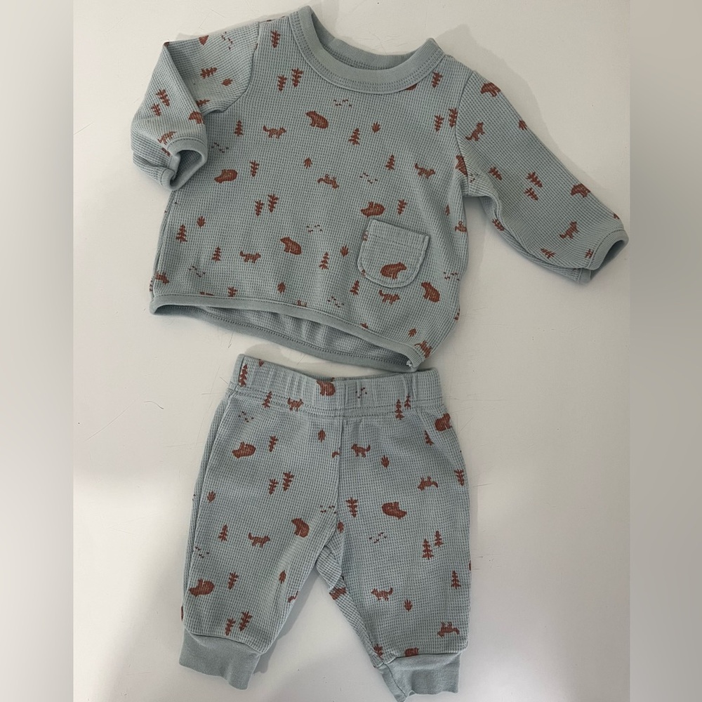 Baby Outfit Set with Bear Print